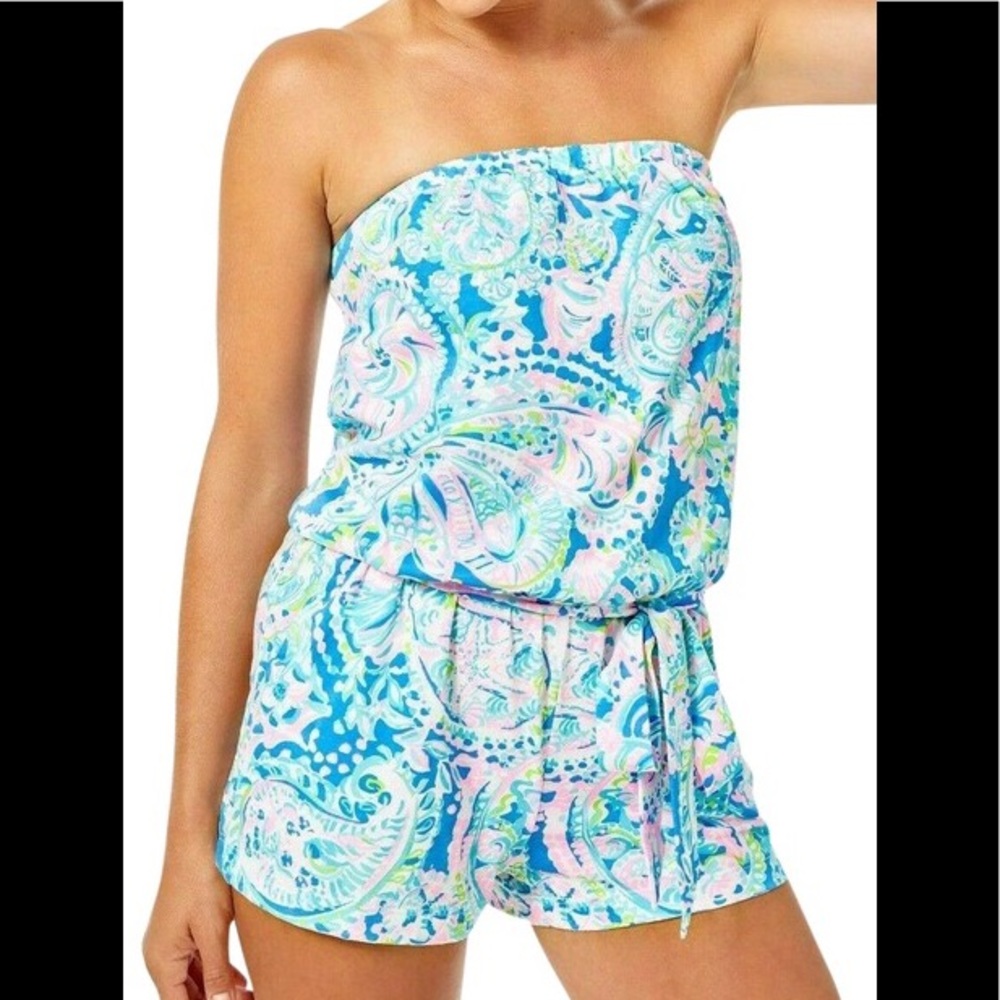 Lilly Pulitzer Ritz Romper Multi Dream Team